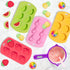 Whaline 4 Pack Fruit Shaped Silicone Mold, Pineapple Lemon Watermelon Strawberry Baking Mould, 3D Summer Fruit Ice Mold