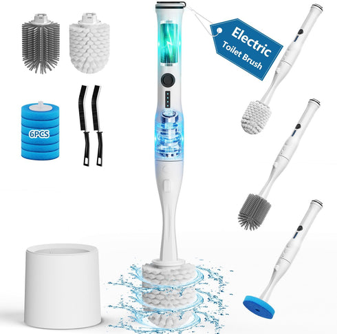 Electric Toilet Brush and Holder Set, Leebein 8 in 1 Electric Toilet