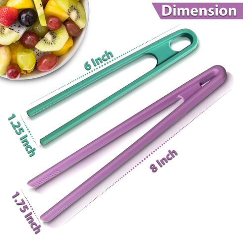 Toaster Tongs - (Set of Two) Silicone Tongs for Cooking - Toast Tongs - Salad Tongs - Cooing Tongs - Rubber Tongs - Plastic Tongs - Mini Tongs - Small Tongs for Kids - Silicon Tongs by SCS Studio