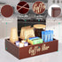 Coffee Station Organizer for Countertop - Wooden Coffee Bar with Removable Dividers, Farmhouse Coffee Pod Holder Basket