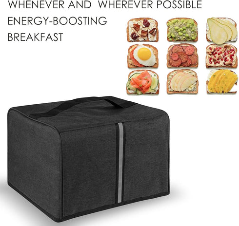 Toaster Cover Dark Grey Compatible with Most 4-slice Toasters, Washable Storage and Dust Protection