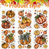 YUJUN 6 Sheets Thanksgiving Fall Window Clings,Pumpkin Maple Leaves Oil Painting Window Decals Stickers for Autumn Glass Home Decor and Thanksgiving Fall Window Decoration