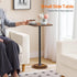 BF171BZ01 HOOBRO Drink Table, Small Square Side Table, Coffee Martini Table with Pedestal, Accent Nightstand for Small