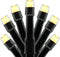 YULETIME 100 ft Warm White LED String Lights with 300 Count, 8 Models Adapter, Black Wire, 5mm Christmas Lights