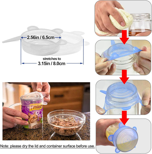 Adpartner Silicone Can Lids, 10 Pack, Reusable Stretch Lids for Pet Food Cans, BPA-free Seal Covers
