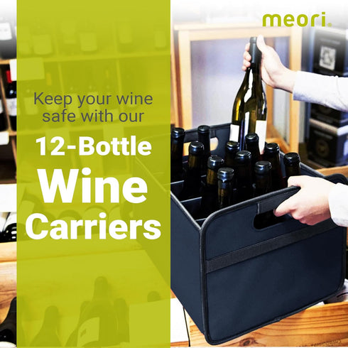 12 B100293 meori Marine Foldable Wine Carrier Blue Protects Carry Glassware Liquor Storage Bottle Shopping Travel