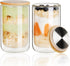 LIBWYS 2 Pack Overnight Oats Containers with Bamboo & Stainless Steel Lids,