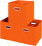Fabric Storage Bins Cubes - Foldable Organizer with Handle, 11x11x11, Set of 3, Orange