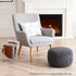 Sanmudecor Unstuffed Ottoman Pouf Cover, Foot Rest Cover, Bean Bag Chair Cover (Gray)