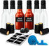 MEM WORLDSHOP Clear Glass Hot Sauce Bottle (woozy) with Black Cap and Orifice Reducer