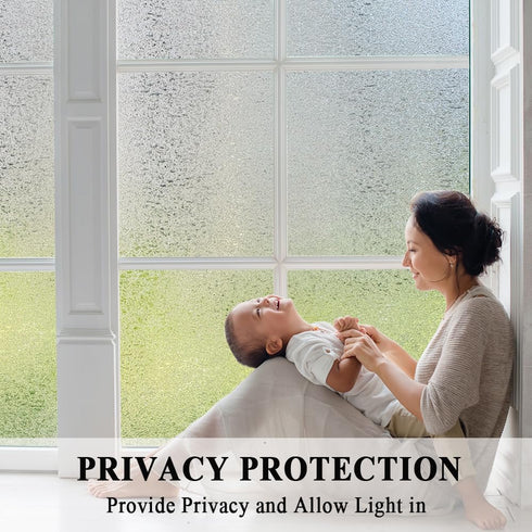 Privacy Window Film, Decorative Glass Door Film, Static Cling Window Tint, 17.5 inches by 78.7 inches