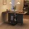 Space Saving Folding Dining Table with 2 Tier Storage-Extendable Drop Leaf Farmhouse