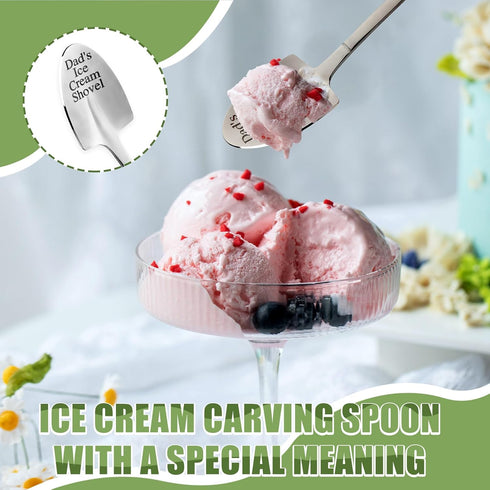 DZSYWL Christmas Gifts for Dad - Funny Stainless Steel Ice Cream Shovel Spoon, Son and Daughter Give Birthday Gifts