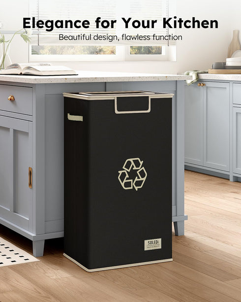 Kitchen,26 2 SOLEDI Recycle Bins for Gallon Recycling Bin with Lid and Removeable Reusable Inner Bags,Indoor Recycling