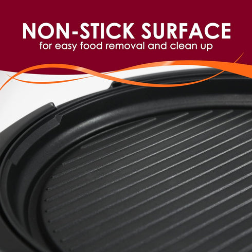 Elite Gourmet EMG-980B Smokeless Electric Tabletop Grill, 6-Serving, 14" Black, Nonstick, Dishwasher Safe