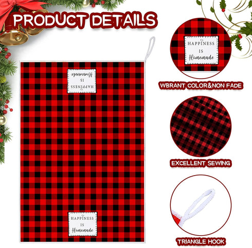 Honoson 4 Summer Pcs Buffalo Plaid Kitchen Towels Farmhouse Hand Tea Towels Absorbent Quick Dry Buffalo Check Kitchen