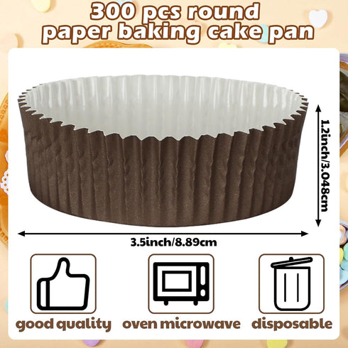 Uiifan 300 Pack Disposable Round Cupcake Liners Paper Baking Cups Wrappers Cupcake Liners Paper Microwave Oven Safe Paper Bakeware Paper Mold for Snacks Cakes (4 Colors) by Uiifan