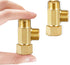 Water Line Adapter Splitter Tee Valve, Fridge Ice Maker Connector with 3/8 T Compression Fittings (2PCS)