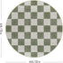 6 Green,180R) LIVEBOX Checkered Round Rug Ft Washable Area Rug for Playroom Classroom, Kids Non-Slip Neutral Classic