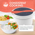 Microwave Rice Cooker Steamer and Pasta Cooker with Strainer - Mess-Free Design, Dishwasher Safe, Cooks 8 Cups