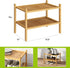 2-Tier Closet BMOSU Bamboo Small Shoe Rack Premium Stackable Shoe Shelf Storage Organizer for Hallway Living Room