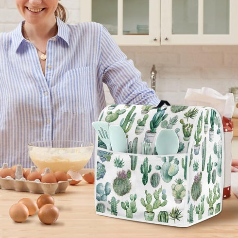Cactus Stand Mixer Cover for Kitchen Aid Mixers, Mixer Cover with Pockets, Suitable for Kitchen Mixer Accessories