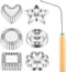 7 Pieces Rosettes Timbale Set, Rosette Iron with Handle, Lotus Flower Bunuelos Cookie Maker, Funnel Cake Kit