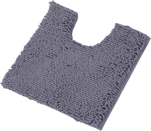 LuxUrux U-Shaped Bath Mat, Contoured Rug for Around Toilet, Super Absorbent Shaggy Bath Rug