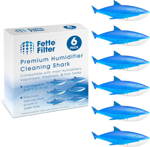 Fette Filter Humidifier Cleaner, Shark Shape Demineralization Float for Most Humidifiers, Pack of 6