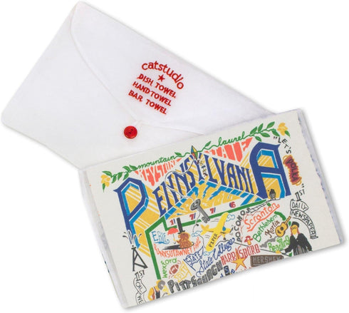 Catstudio Pennsylvania Dish Towel - U.S. State Souvenir Kitchen and Hand Towel, Perfect for Pennsylvania Lovers, Travel