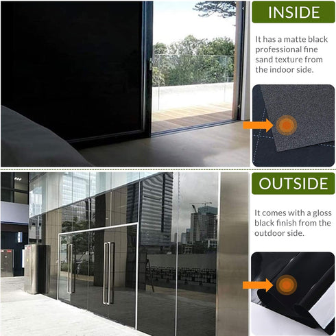 VELIMAX Static Cling Total Blackout Window Film - Privacy Room Darkening Tint, 100% Light Blocking, No Glue (17.7 x 118