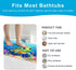 40''x16'' XIYUNTE Baby Bath Mat for Tub Non Slip Kids Bath Mat - Extra Long Cartoon Turtle Baby Bath Tub Mat