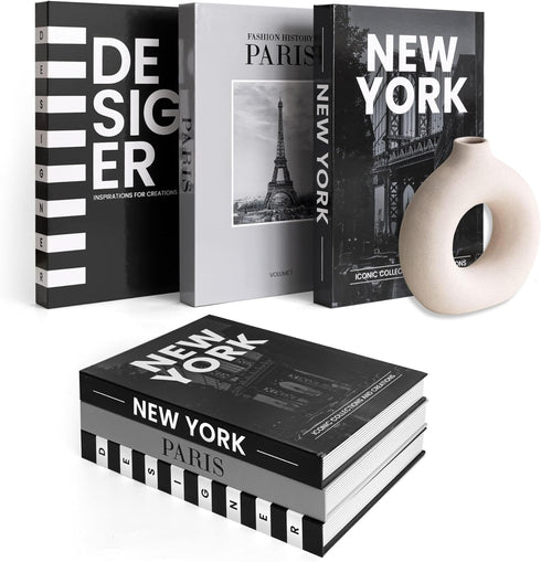 Designer Books Decor Set of 3 Decorative Books for Home Decor Aesthetic