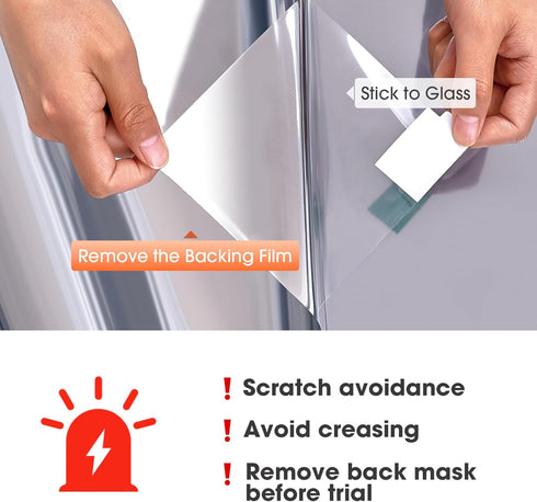 Viseeko Window Tint for Home, One Way Reflective Privacy Film, UV Sun Heat Blocking Static Cling, Silver, 17.5 x 78.7 in