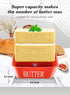 Large Butter Dish with Lid, Butter Dish with Lid for Countertop, Ceramic Butter Dish with lid and knife, Butter Keeper Double Silicone Seals, Perfect for 2 Sticks of Butter, Red