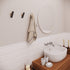 Walnut Wood Wall Coat Hook Rack, Set of 2 with Black Metal Hooks for Hanging Coats & Hats