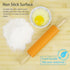 Silicone Rolling Pin for Baking, Non-stick Dough Roller with Wooden Handle, Kitchen Accessories