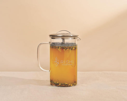 20oz 600ml Rishi Tea Simple Brew Teapot - For Loose Tea Preparation, Built-in Strainer, Everyday Teaware, Easy