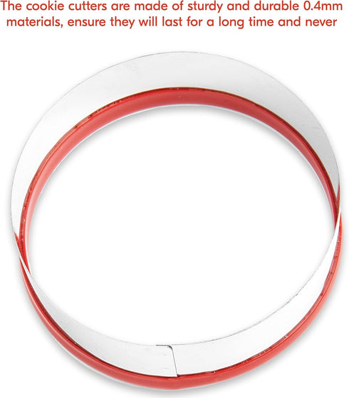 Large Round Cookie Cutter, 5" Biscuit Cutter, Circle Cookie Cutter for Baking, Dough Cutter with Soft PVC