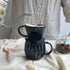 Asayu Japan Ceramic Coffee Pour Over Maker Set, Dark Navy Blue, Slow Brewing Paper Filter Holder and Dripper