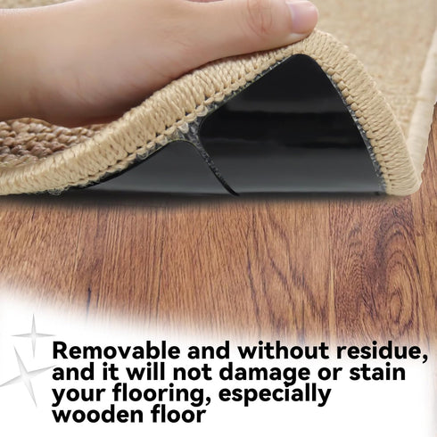 Non Slip Carpet Grippers, Reusable Washable Double Sided Tape Pads for Area Rugs, 16Pcs