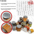 CROSS HOMES Pack 21 Set (6 4 oz 15 2 oz) Magnetic Spice Jars Combo Large + Small Refrigerator Hexagon Glass Spice Jar