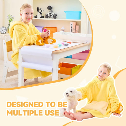 5-15 IFNOW Wearable Blanket Hoodie Kids, Oversized Fleece Blanket Sweatshirt Christmas Birthday Gifts for Boys, Girls