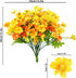 Uieke Artificial Fake Flowers, 6 Bundles Daisy Mums, UV Resistant Greenery Shrubs for Indoor Outdoor Home Decor (Orange