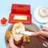 MKYHBOO Countertop, Ceramic Butter Dish With Lid for Covered Butter Holder With Lid, Red Butter Container, Butter Tray