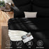 CozyLux Set 5 Set Twin Comforter with Sheets Black, Pieces Bed in a Bag, Black Comforter Twin Size, All Season Bedding
