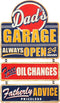 Dad's Garage Linked and Embossed Vintage Metal Sign - Great Gift Idea