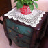 Hsvanyr White Nightstand Cover Handmade Crochet Lace Table Cloth Doilies Dining Room