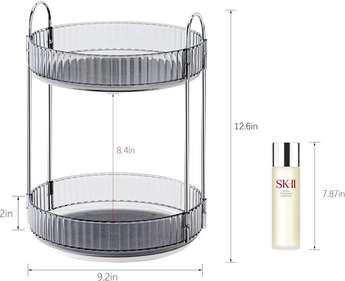 360 Rotating Makeup Organizer - Bathroom Makeup Spinning Holder Rack, Large Capacity Cosmetics Storage Vanity Shelf