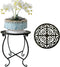 EKINIYAR Plant Stand Indoor Outdoor, 15" Tall Flower Pot Stand, Round Metal Corner
